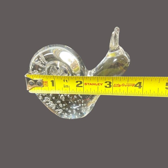 Garden Snail Escargot Paperweight Handmade Clear Art Glass Décor figurine VTG - Picture 8 of 9